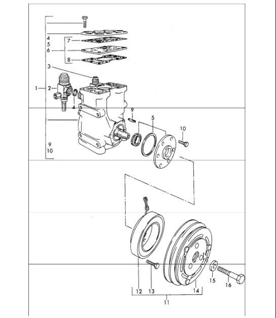 compressor clutch for air conditioner 911 /L/S/TU and 912 upto 1968