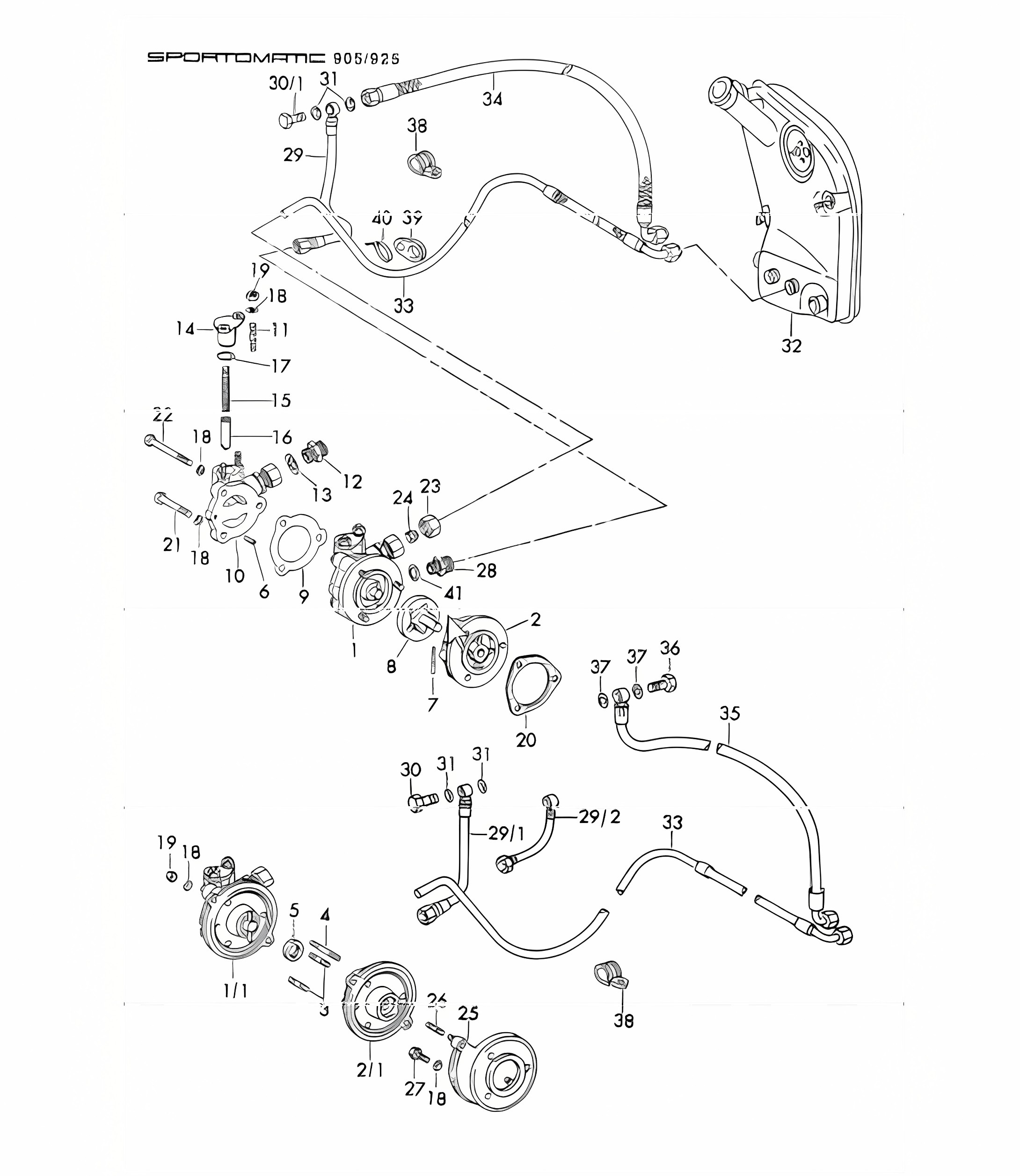 oil supply for converter sportomatic 911 1973 ONWARDS