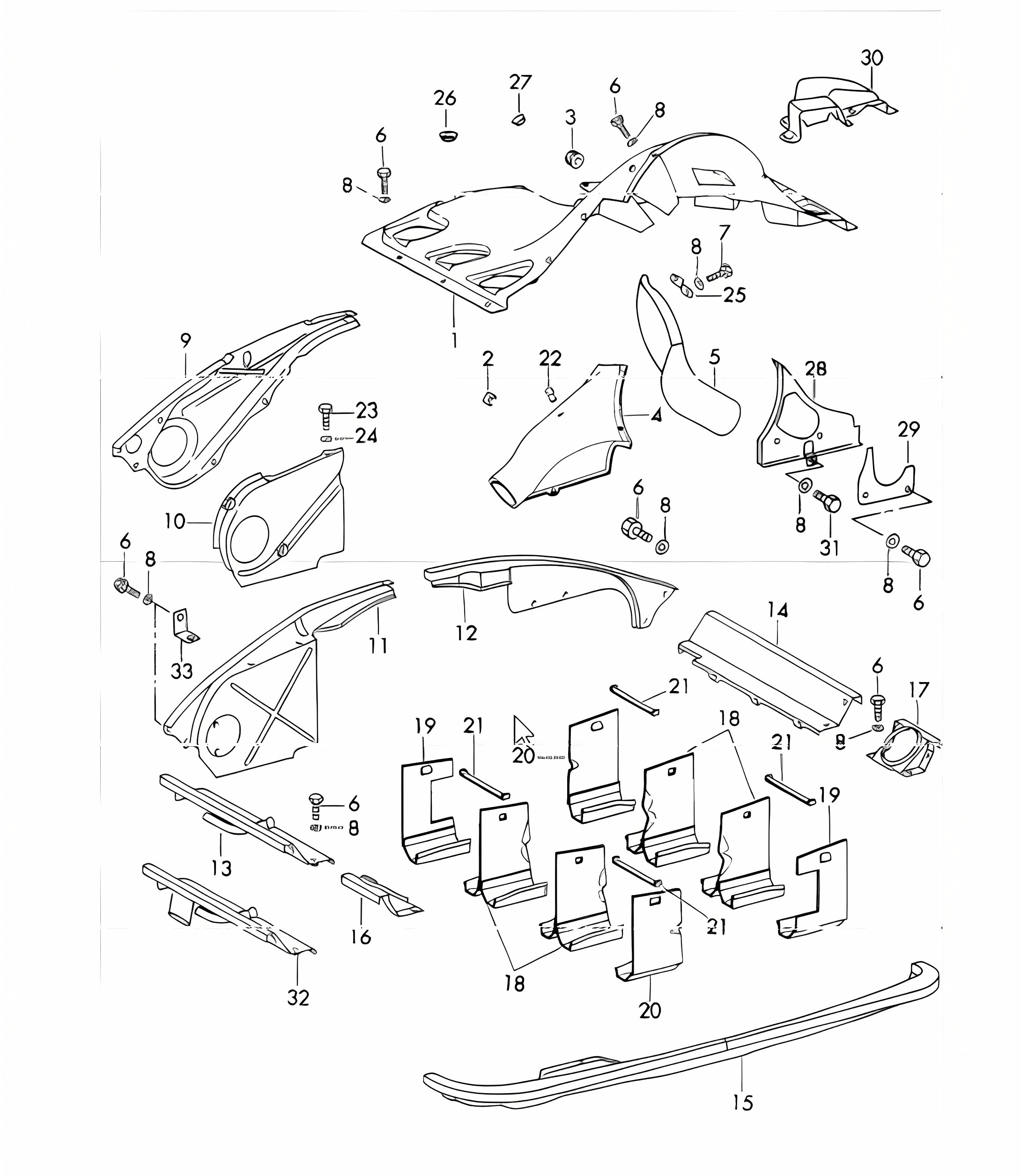 air duct and engine cover 911 1970-73