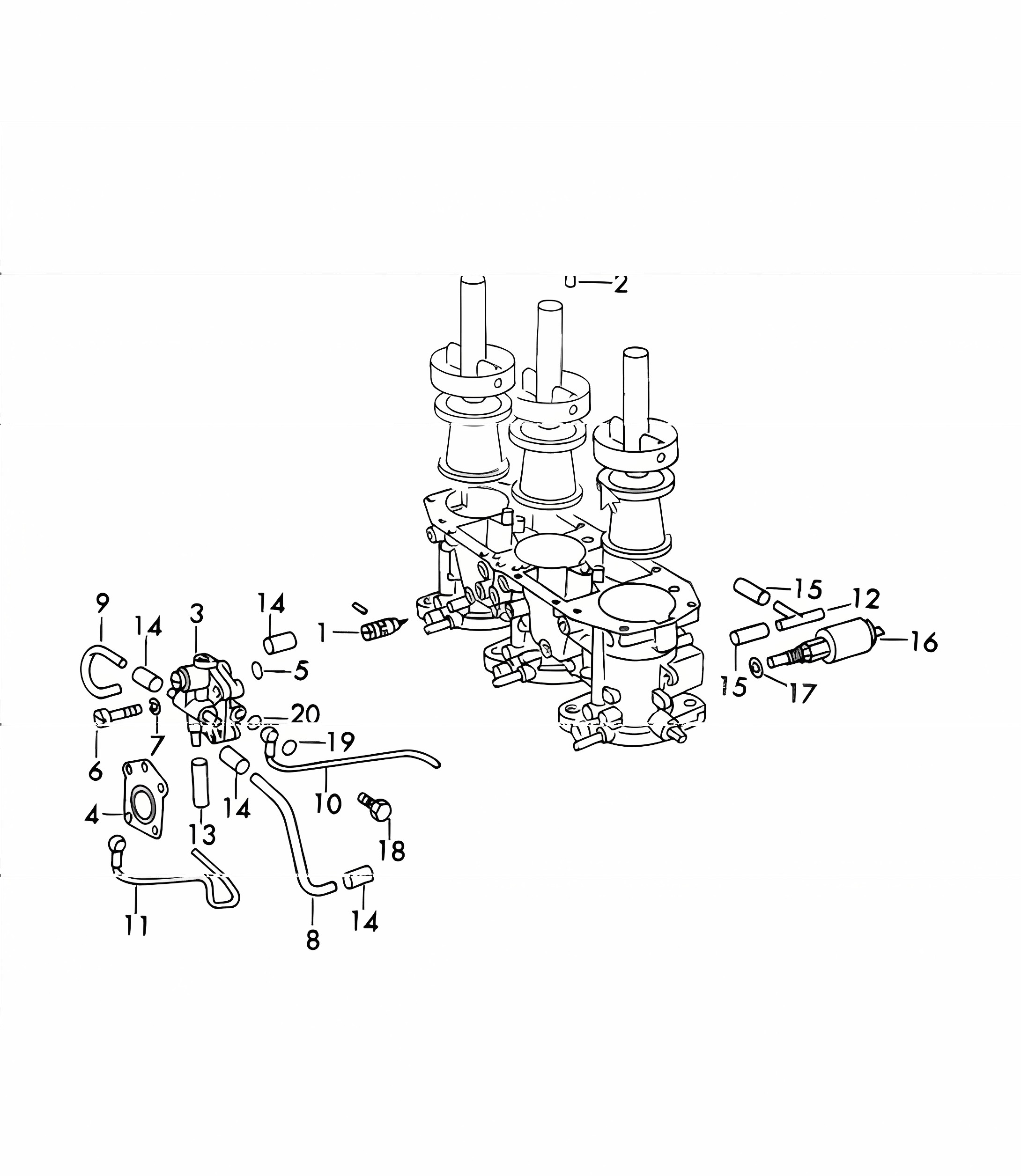 repair material for carburettor - ZENITH - 40 TIN - for 911 T UPTO 1971 and 911 T VERGASER 72 ONWARDS