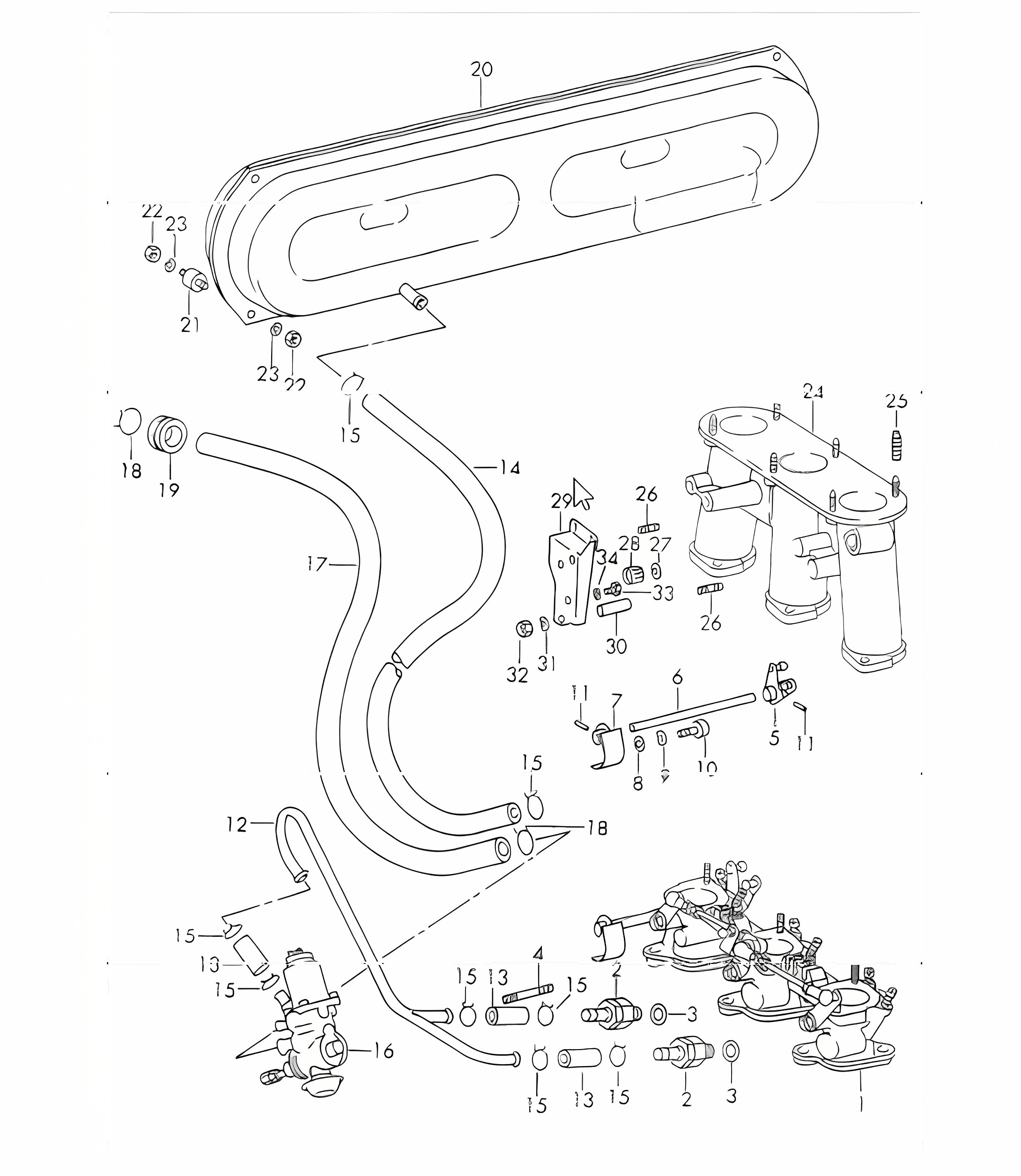 vacuum system for clutch release injection system 911 E:SPM UPTO 1971