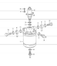 repair material for fuel filter - bosch - for  911 E/S, 911 T and CARRERA 2.7 1972 ONWARDS