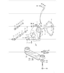 transmission cover, transmission suspension sportomatic TYP 905/21. for 911 T-V 1972 ONWARDS
