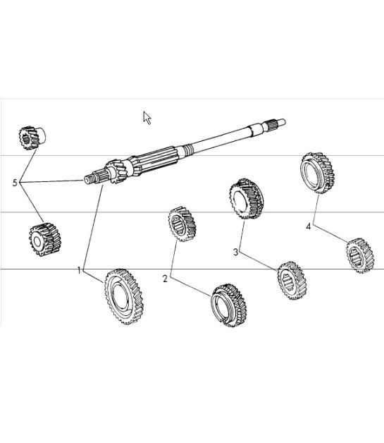 gear wheel sets 4-speed transmission sportomatic for  911 T-E/E/S, CARRERA 2.7 and 911 T-K 1972 ONWARDS