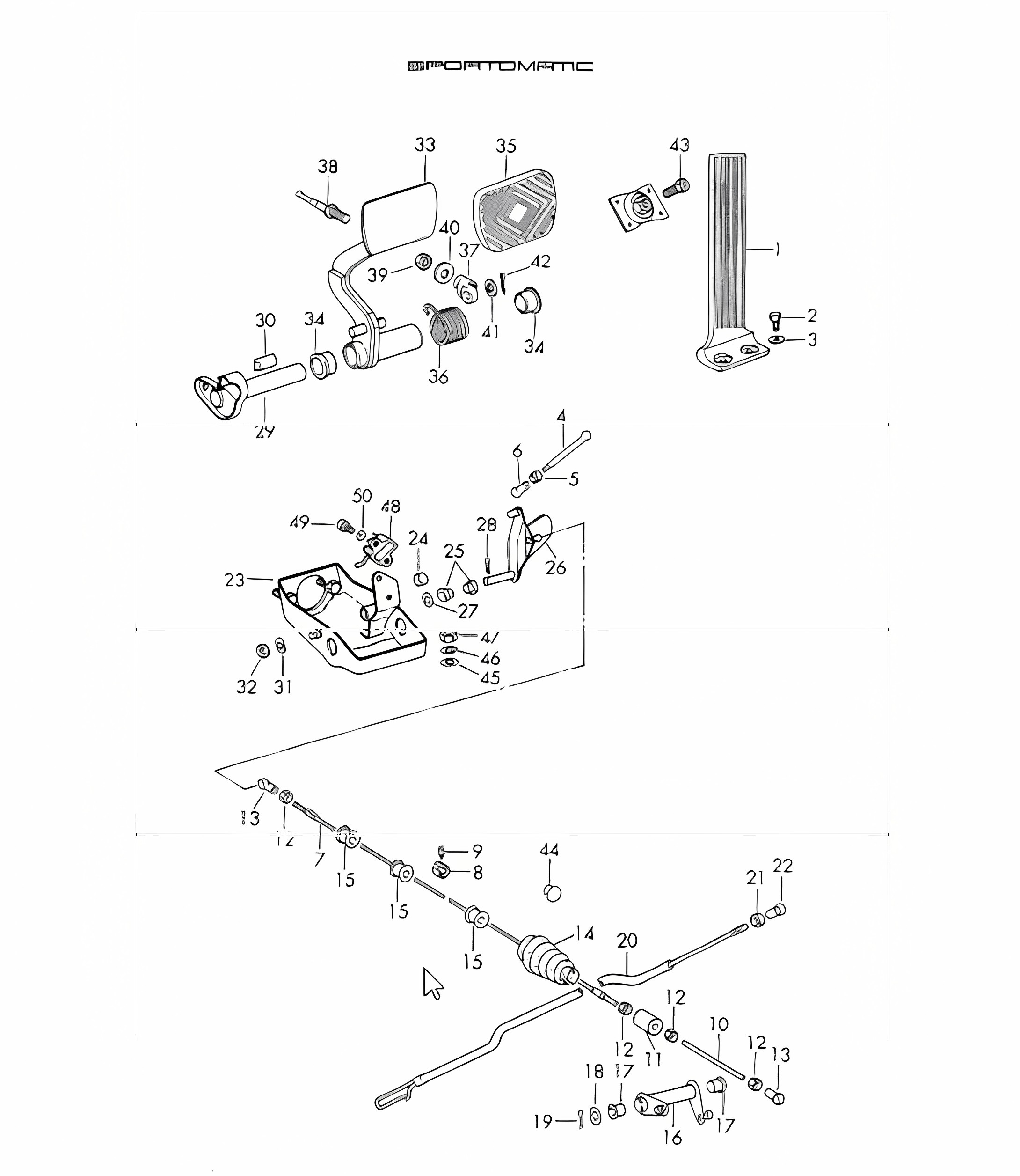 Pedals for Left-Hand Drive cars 911 1970-73 SPM