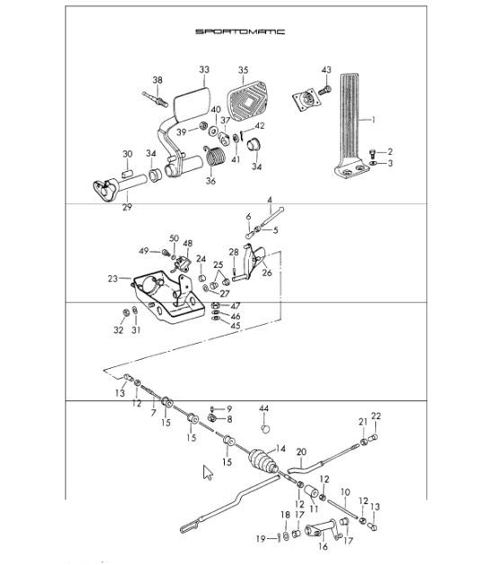Pedals for Left-Hand Drive cars 911 1970-73 SPM