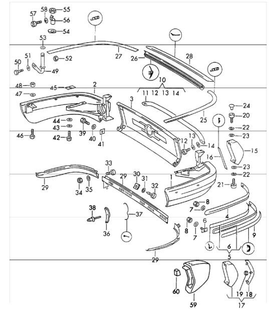 bumper rear 911 1970-73