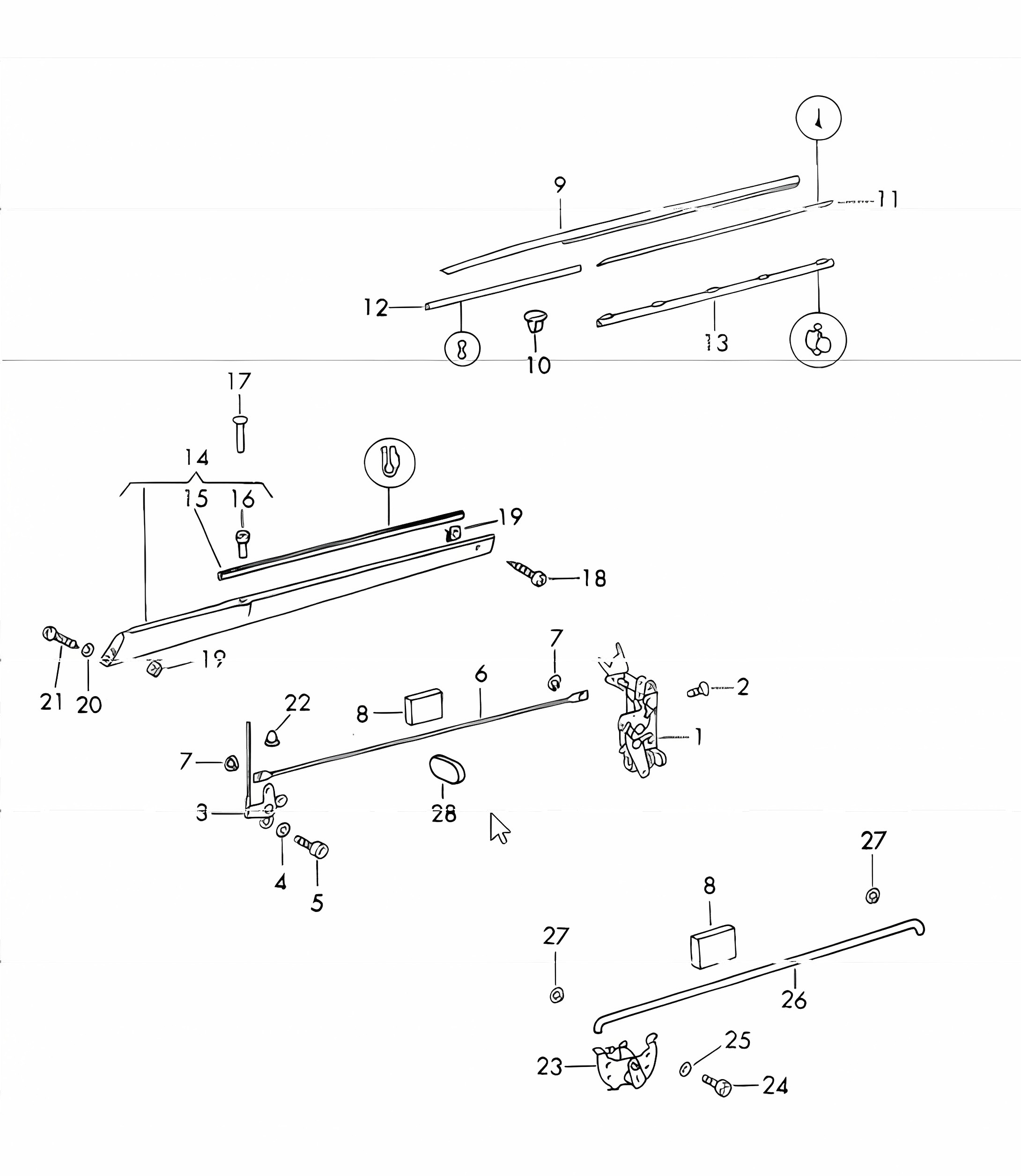 Door lock with installation parts 911 1970-73
