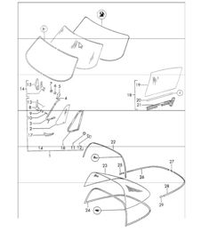 Window glazing windscreen 911 1970-73 TARGA