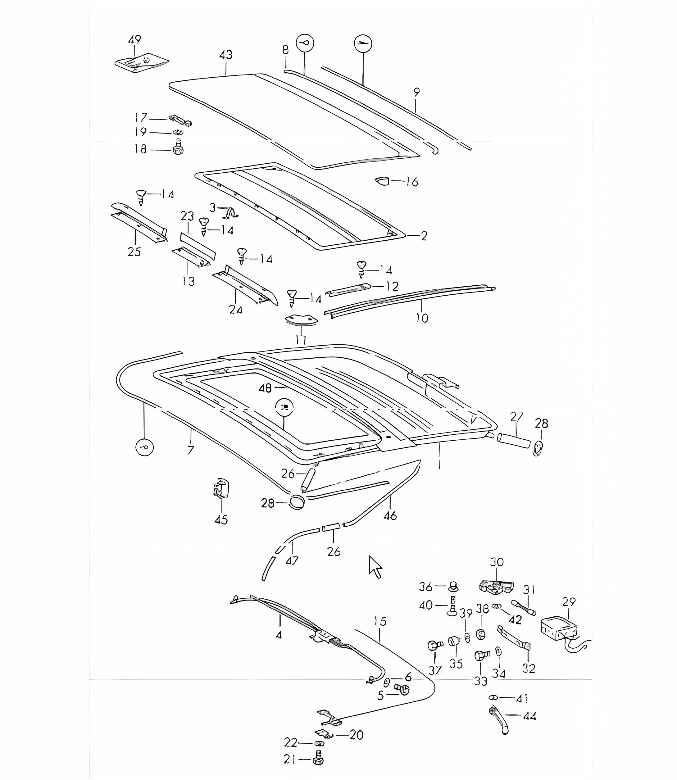 Sunroof electric 911 1970-73 COUPE