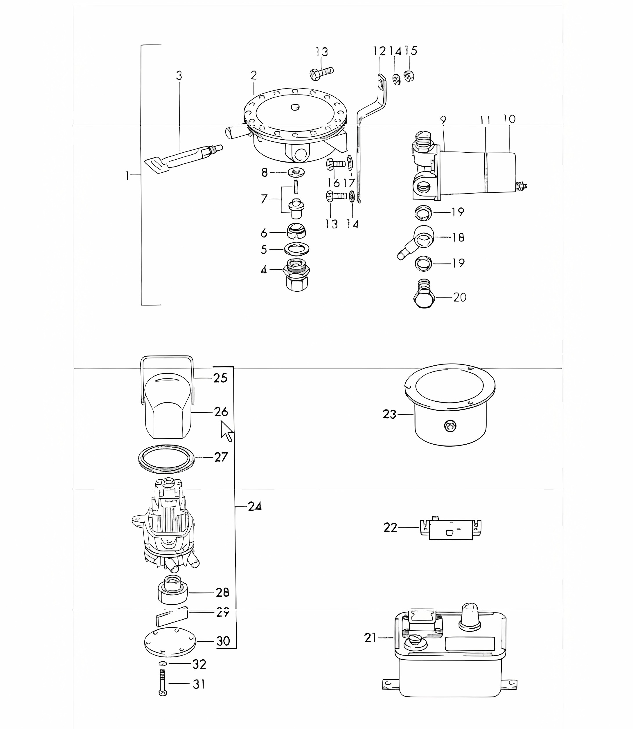 Repair material for heater - WEBASTO - metering, fuel pump, ignition spark transmitter, resistor 911 1970-73