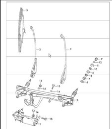 Windscreen wiper system 911 1970-73