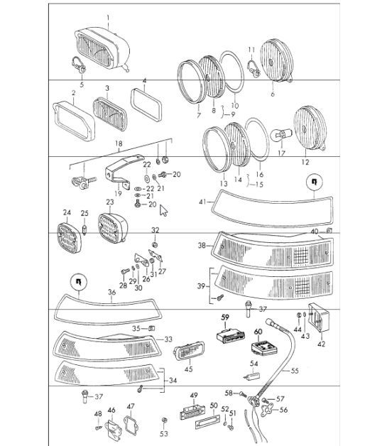 Diagram 905-10 Porsche 911 & 912 (1965-1989) Electrical equipment