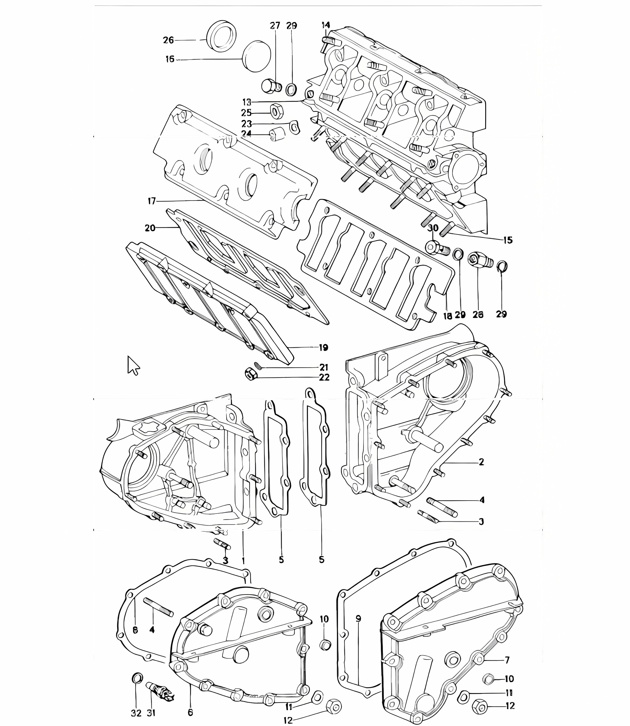 Chain case camshaft housing 911 1974-77