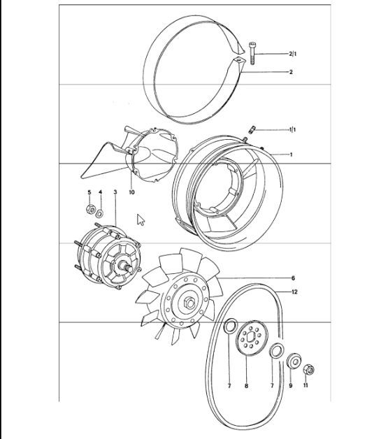 Diagram 105-00 Porsche 993 (911) (1994-1998) Motor