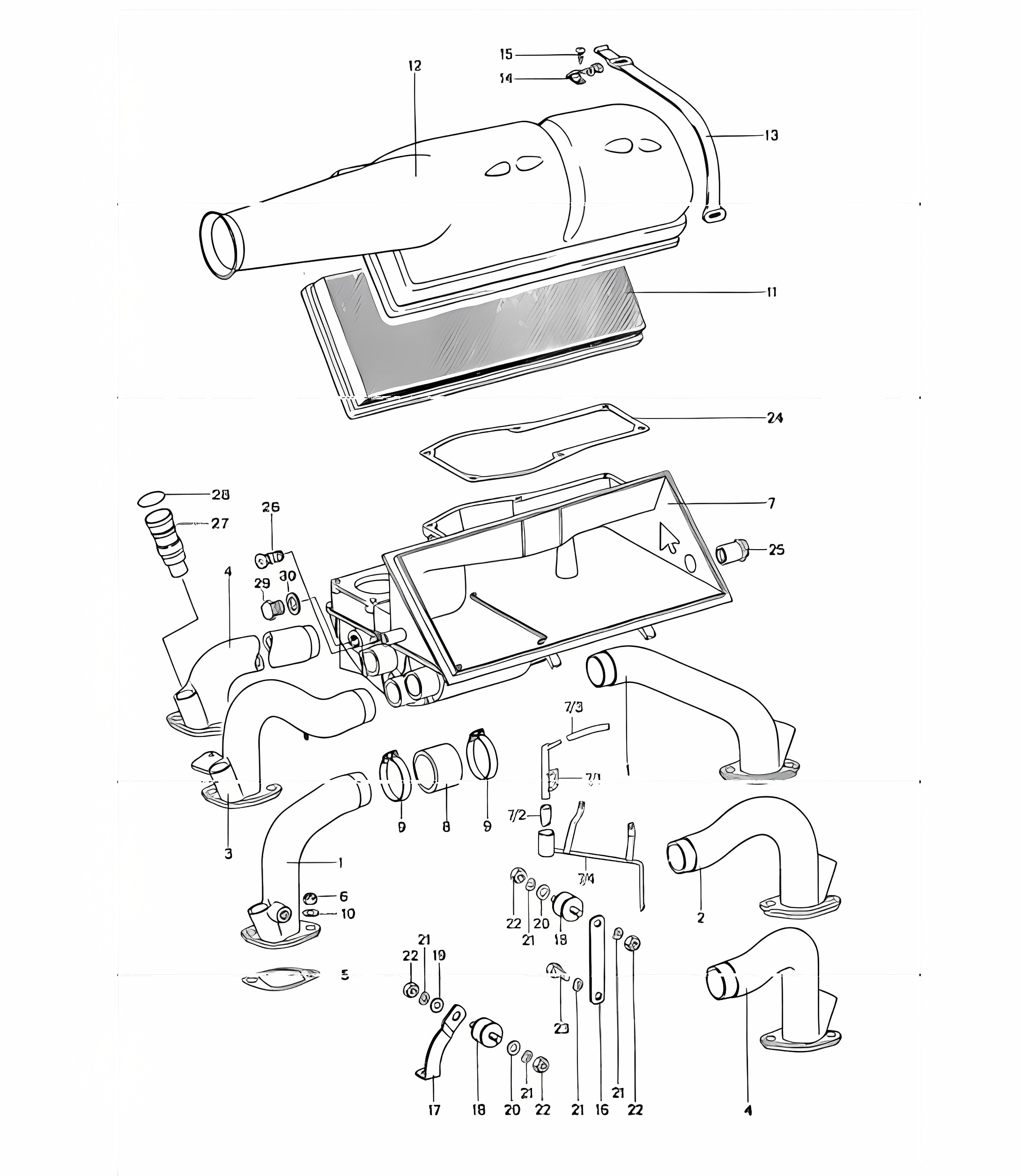 Air cleaner k-jetronic 911 1974-77