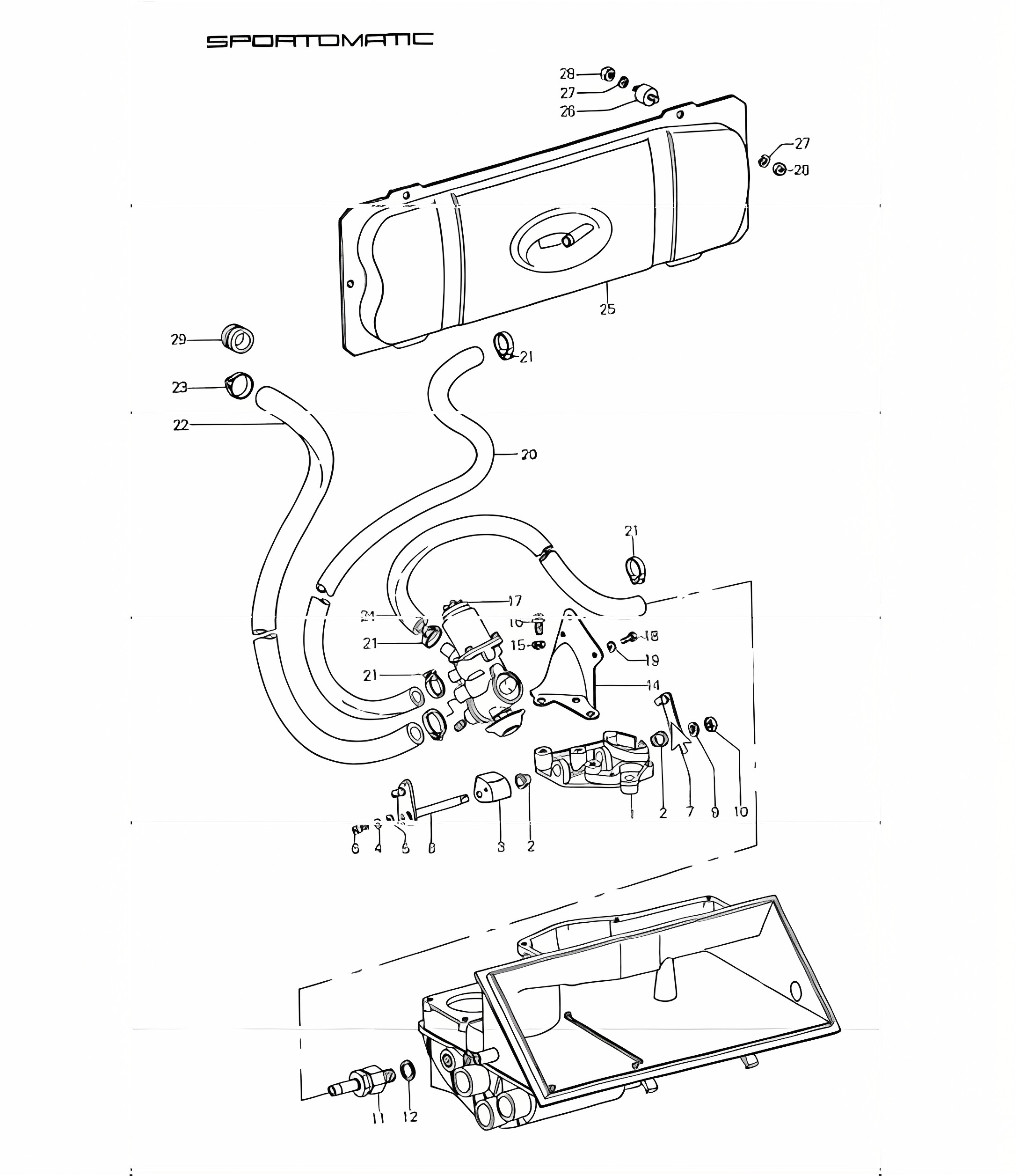 Vacuum system for clutch release 911 1974-77 SPM