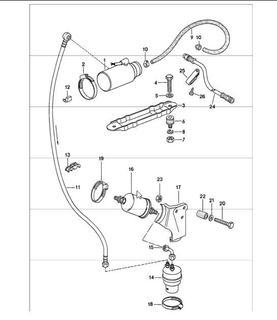 fuel system rear K-JETRONIC 911 1975 ONWARDS
