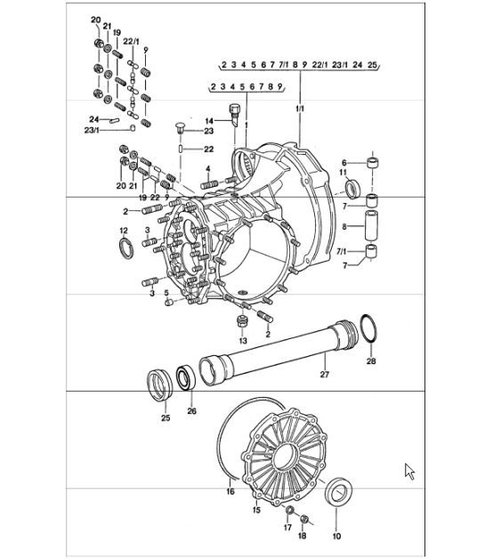 Diagram 302-00 Porsche 996 (911) (1997-2005) Overdragen