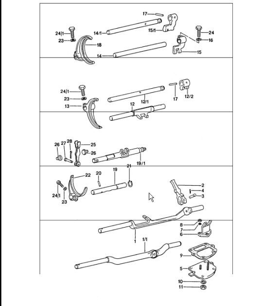 Diagram 304-00 Porsche 996 (911) (1997-2005) Overdragen