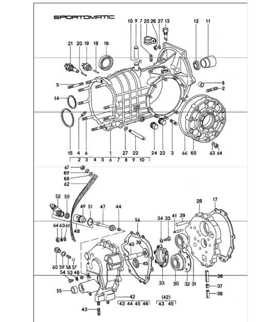 Diagram 308-00 Porsche 991 (911) MK2 2016-2019 Overdragen