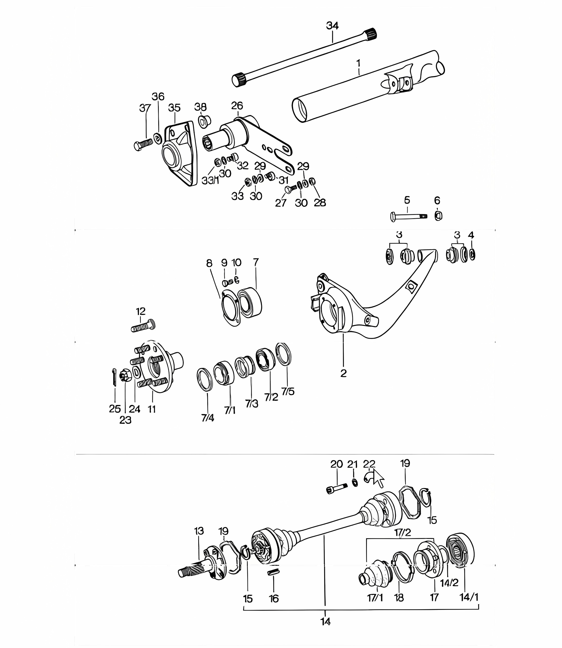 Rear axle 911 1974-77