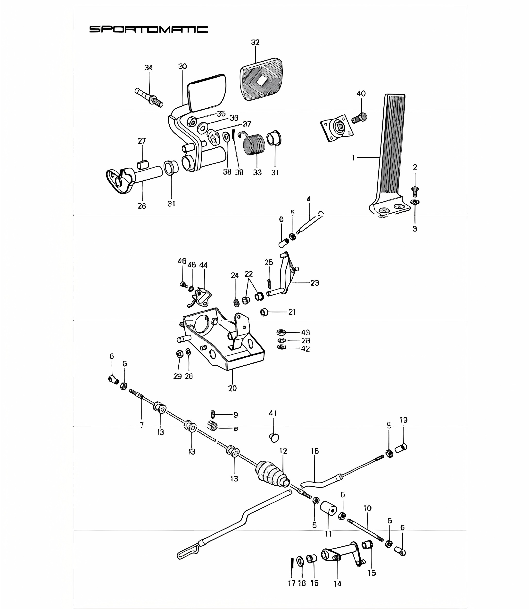 Pedals for Left-hand Drive Cars 911 1974-77 SPM