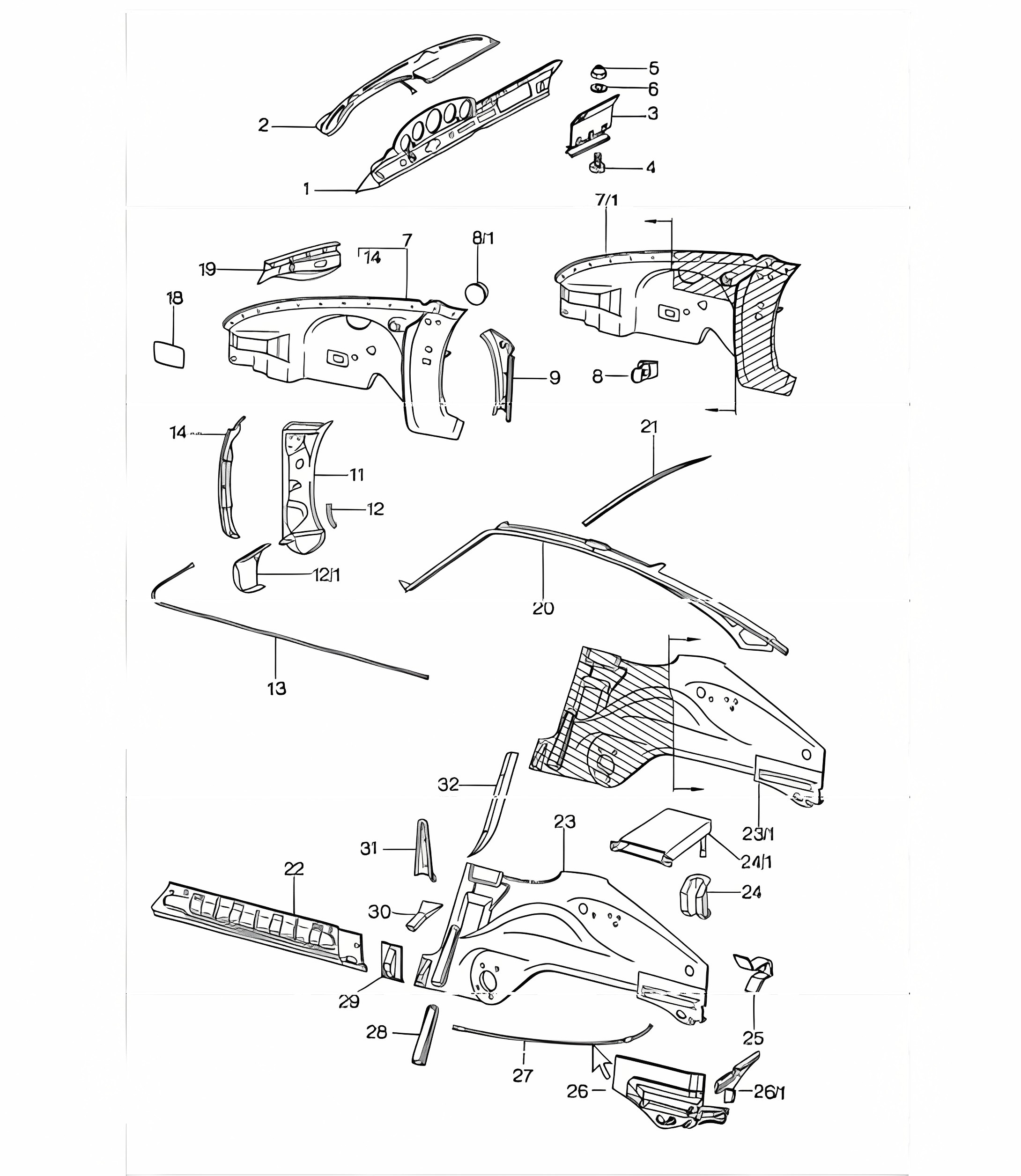 interior panelling 911 1974-77