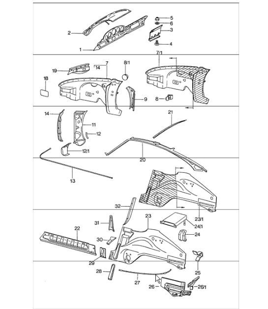 Diagram 801-20 Porsche 957 Cayenne S / GTS 4.8L 2007-10 Body