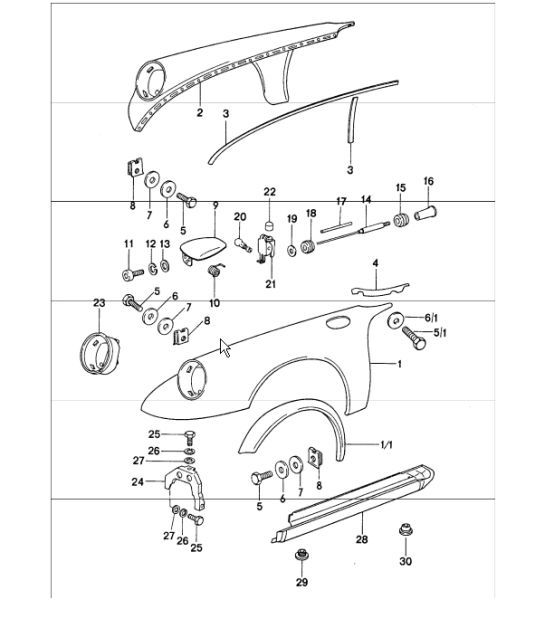 Diagram 801-30 Porsche 957 Cayenne S / GTS 4.8L 2007-10 Body