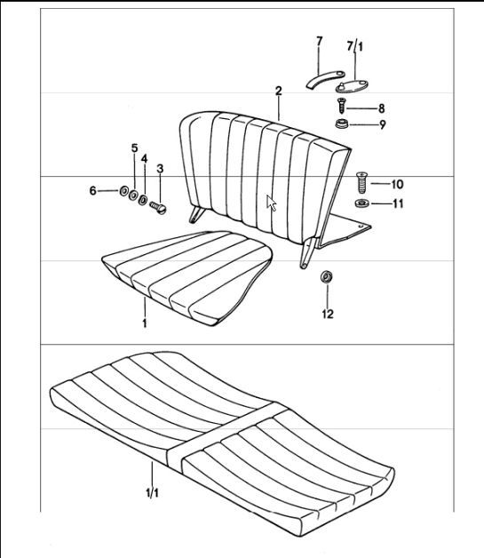 Back seat 911 1974-77