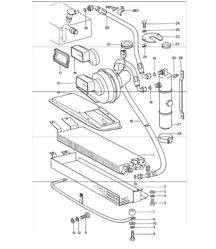 Air conditioner, condenser lines front 911 1974-77