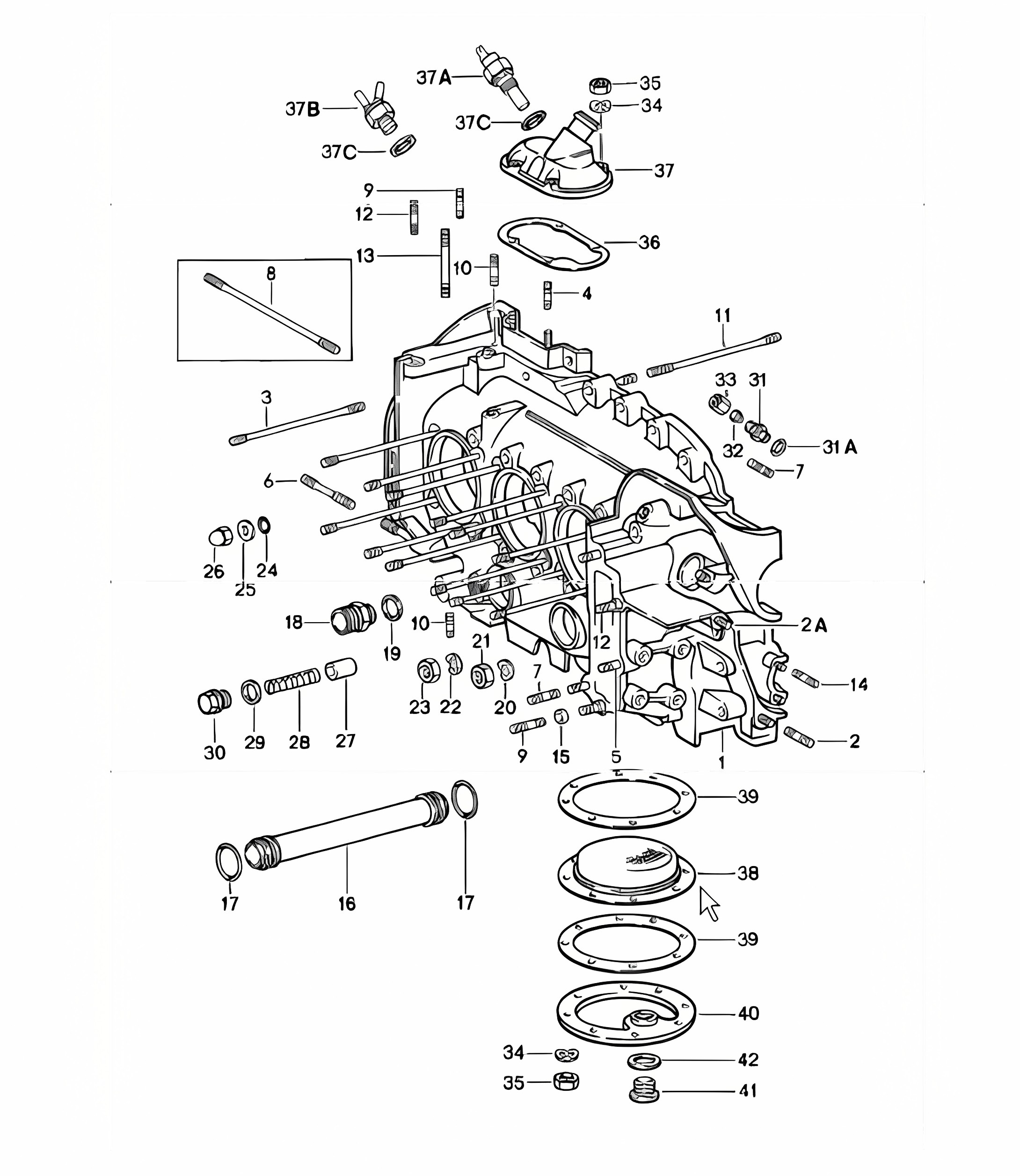 crankcase left 911 1978-83