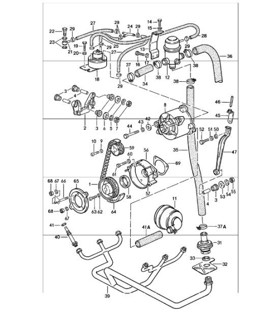 Diagram 108-05 Porsche 996 (911) (1997-2005) Motore