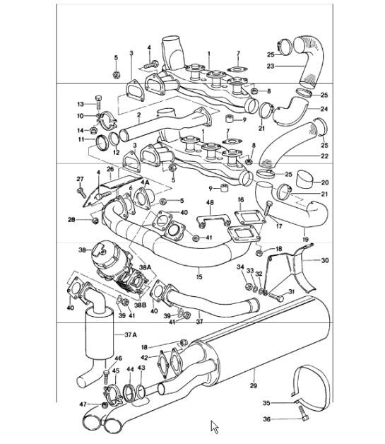 Abgasanlage 911 TURBO 930.60/66 1978-83