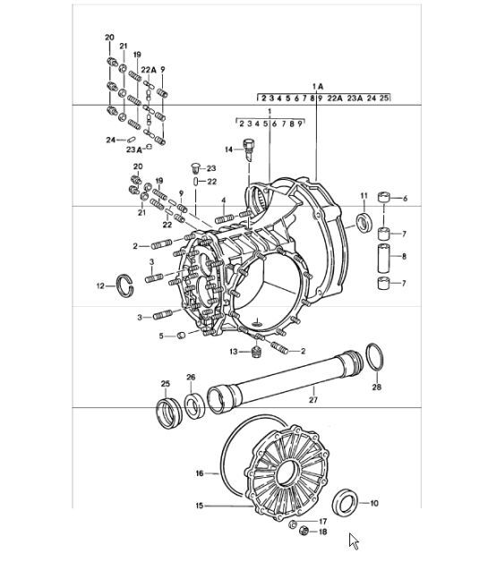Diagram 302-00 Porsche 993 (911) (1994-1998) Overdragen