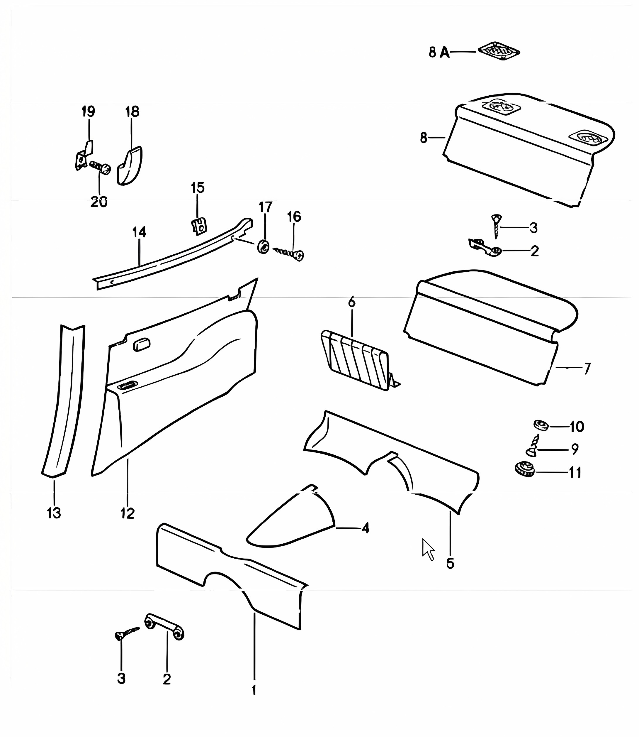 interior equipment rear 911 1978-83