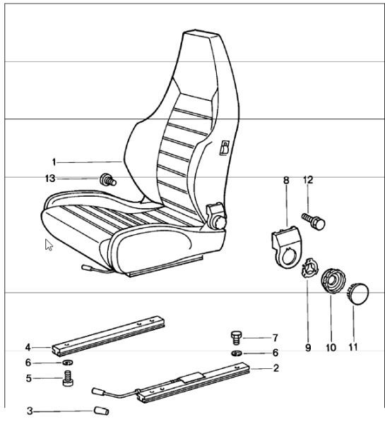 sports seat complete 911 1981 ONWARDS