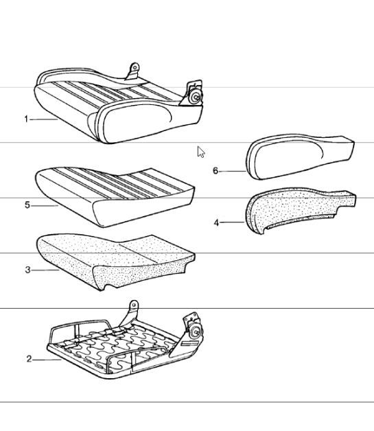 sports seat, seat cushion, single parts 911 1981 ONWARDS