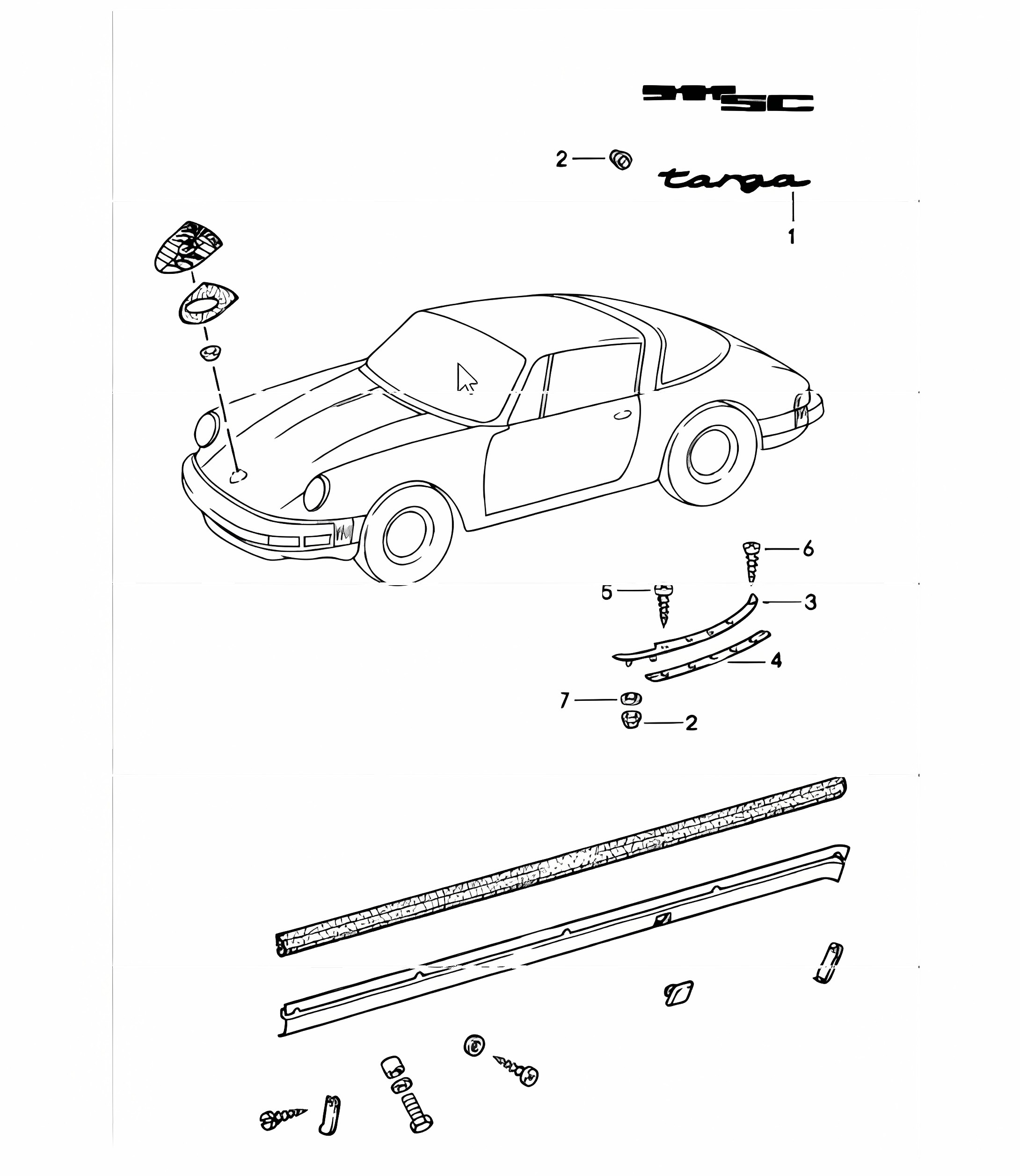 decorative fittings 911 TARGA 1978-83