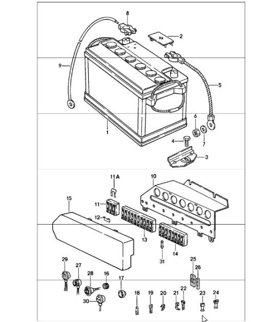 Diagram 902-00 Porsche Boxster 986/987/981 (1997-2016) Electrical equipment