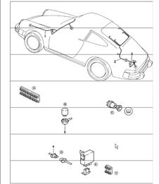 wiring harnesses: windscreen heating, rear window heating 911 1978-83