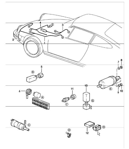 Diagram 902-19 Porsche 928 (1978-1995) 