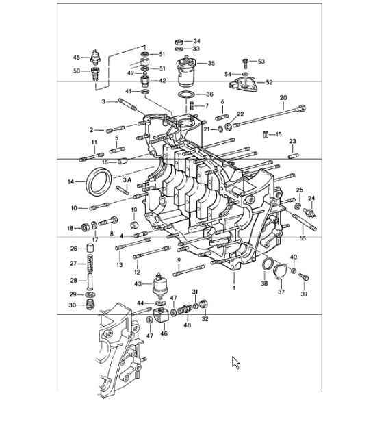 Diagram 101-10 Porsche 997 MK1 Carrera 2 3.6L 2005-08 Motor