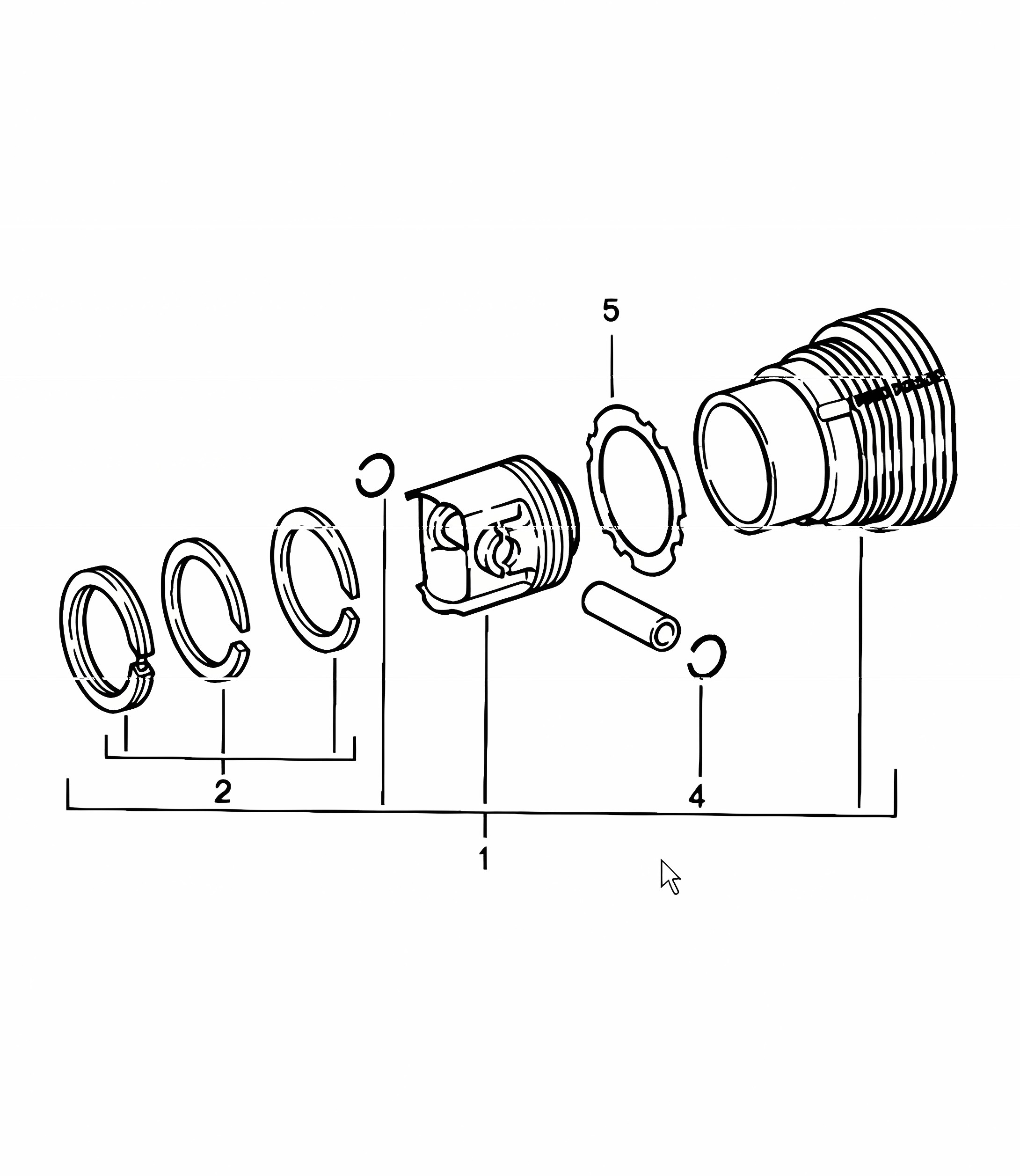 Cylinder with piston group 911 1984-86