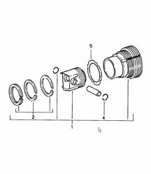 Cylindre avec groupe de pistons 911 1984-86