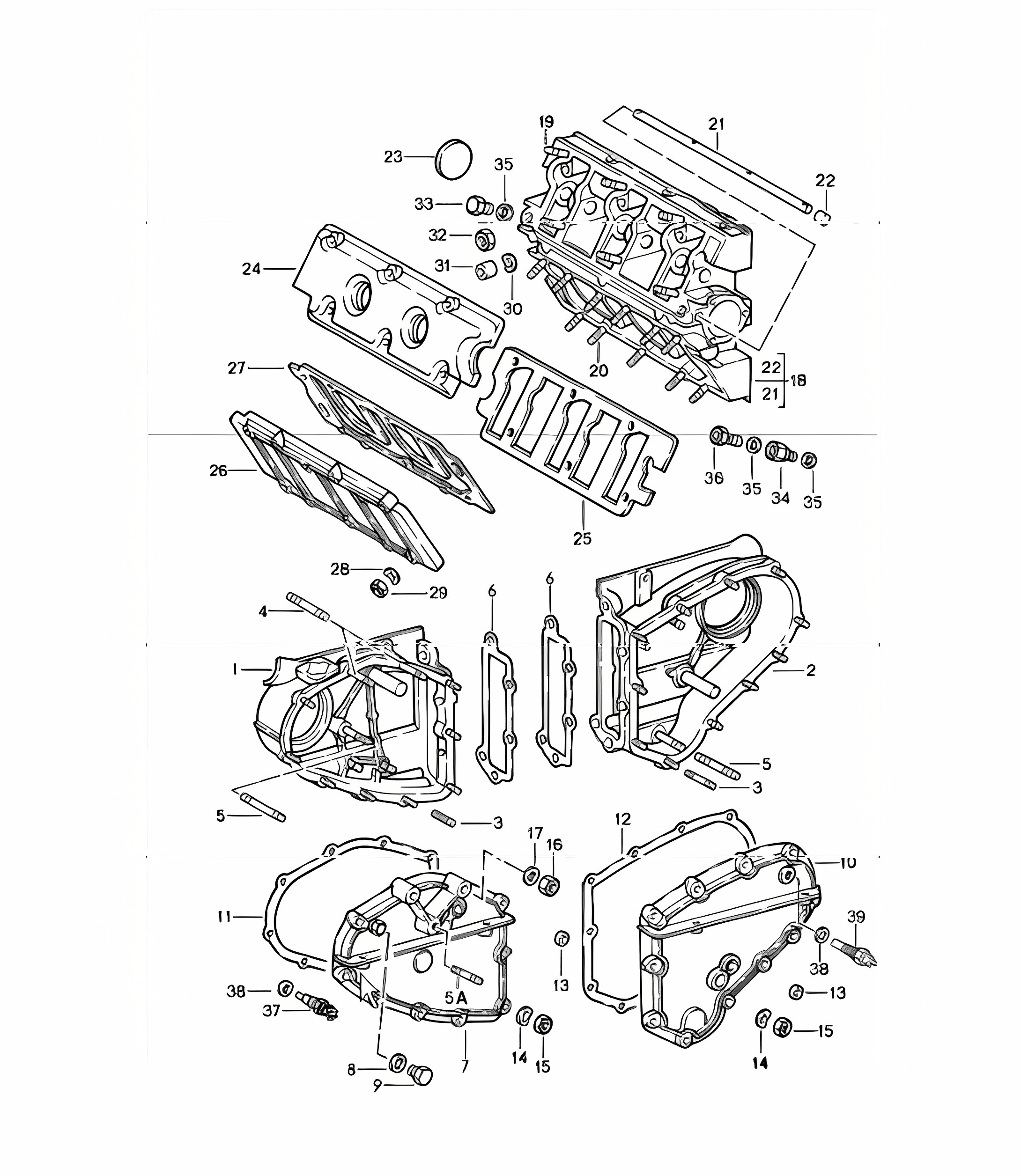 Camshaft housing chain case 911 1984-86