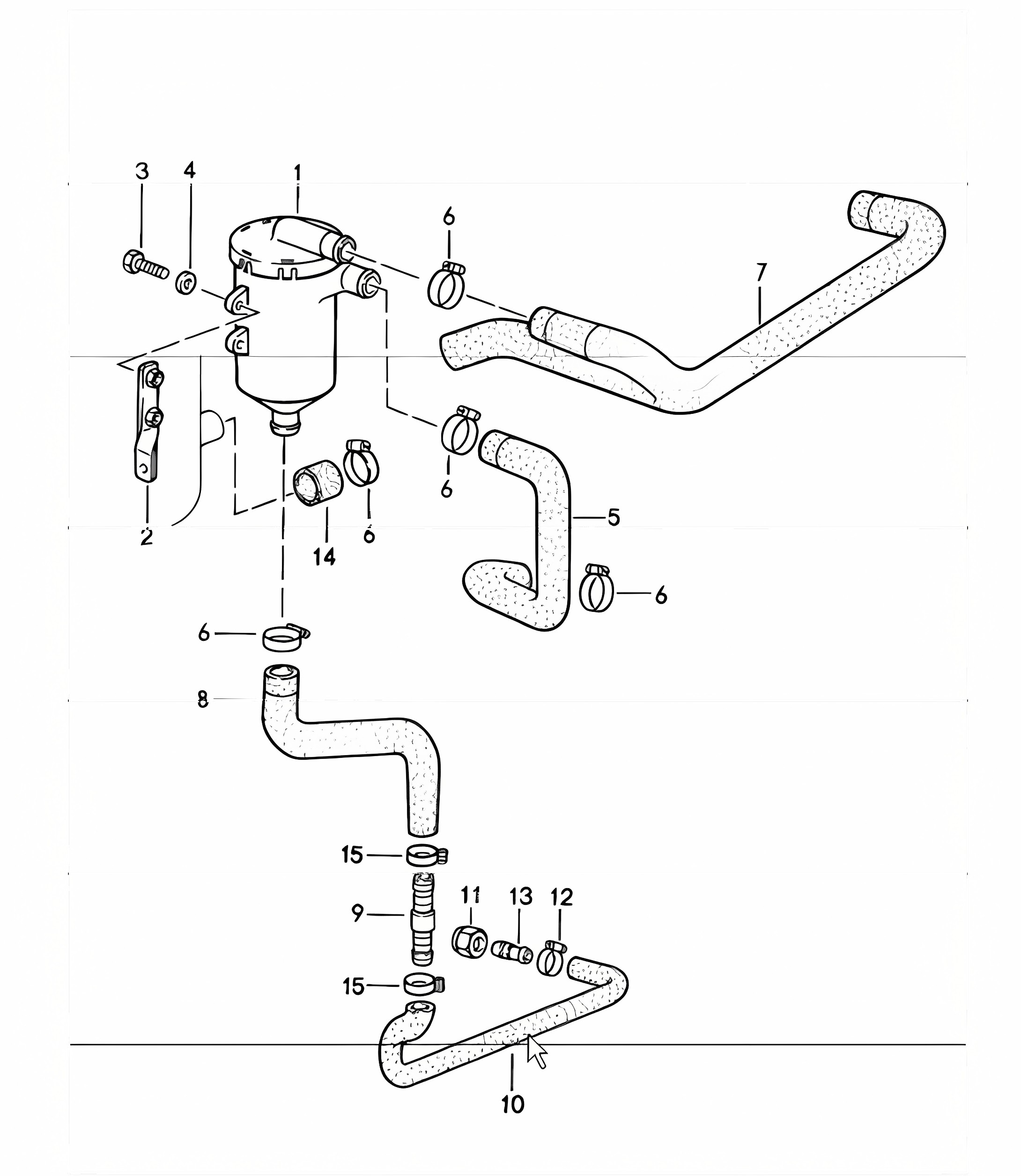 Oil separator 911 TURBO 930.66/68 1984-86
