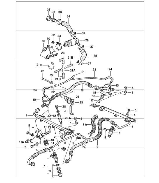 Diagram 107-05 Porsche Macan (95B) MK1 (2014-2018) Motor