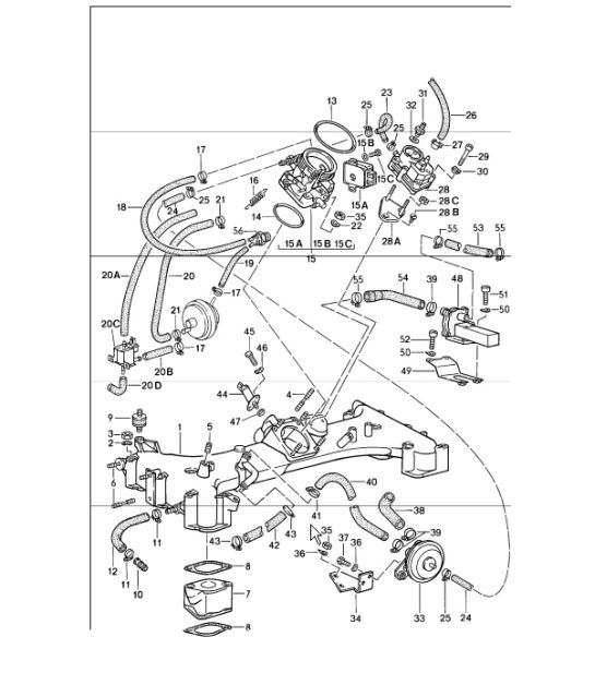 Diagram 107-20 Porsche 996 (911) (1997-2005) Motor